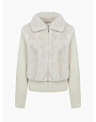 니트 배색 퍼 가디건 LCCDPL6300