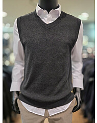 [바쏘옴므] WSZ3WV02ACH 25년F/W 챠콜 V넥 니트 베스트