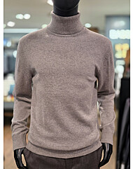 [바쏘옴므] 25년 라이트브라운 캐시미어 혼방 폴라(터틀넥) 니트