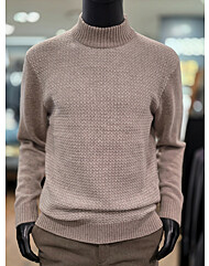 [바쏘옴므] 25년 모혼방 벌집짜임 반폴라 니트