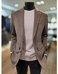 [바쏘옴므] 25년F/W 베이지 캐시미어 레귤러핏 캐쥬얼 재킷