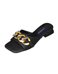 [세라] (2color) 여성 사틴스판 골드체인장식 뮬(2cm) A22M010