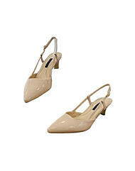 [세라] (2color) 굽 5cm 소가죽  크링크 스트랩  포인트토  여성 미들 슬링백힐 a24g012(주문제작)