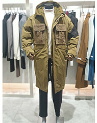 BON 23FW 카키 시베리아구스 벨크로포켓 M-48 롱 후드 점퍼BN3WJP481KH