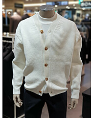 BON 24FW 아이보리 메리노울100% HAZZ  캐주얼 니트 가디건 BN4FSW840IV