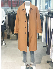 BON 23FW 카멜 울 블렌디 트윌 클래식 롱 맥코트  트렌치코트 BN3FHA500CA