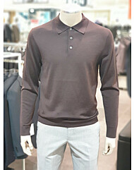 BON 24FW 브라운 고급 울100% 티에리 카라 캐주얼 긴팔니트   BN4FSW850BR