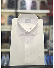 [예작셔츠] 화이트 면혼방 무지  일반핏셔츠 YJFXBR020WH