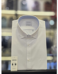 [예작셔츠] 화이트 모달 스판 카라스냅버튼 슬림핏셔츠 YJFSBS161WH