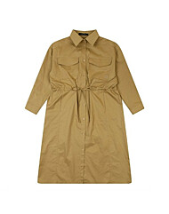 셔츠형 허리스트링 롱 원피스 CHC-OP507W8