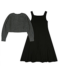 뒷단추 울니트 스퀘어넥 원피스 셋업 (CJD-OP512WA)