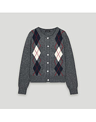 아가일 라운드넥 니트 가디건 (CKD-CD001WA)