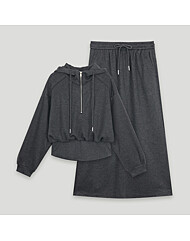 레이어드 반집업 스커트 셋업 (CKD-XX380WA)