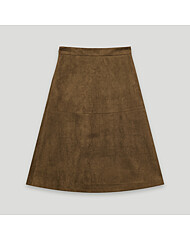 스웨이드 플레어 미디 스커트 (CKD-SK382WA)