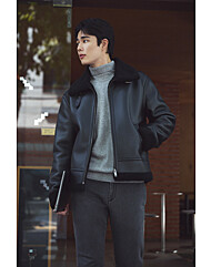 브렌우드 (브리스톨) 블랙 마초클래식 무스탕 BRUDW25661BKX