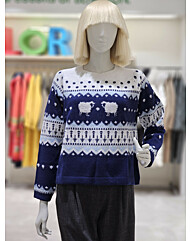 베네통 양 자카드 니트 풀오버 BAKP71461