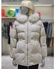 베네통 폭스퍼 중기장 구스 패딩 BAPD67461