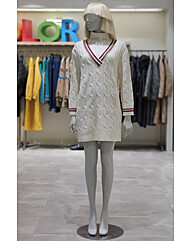 시슬리 배색 케이블 니트 원피스 SAKO32361