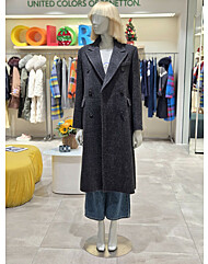 시슬리 메리 헤링본 테일러드 더블 롱 코트 SACTC7561