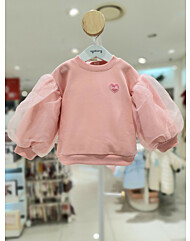 [아가방] 캔디오간자 맨투맨 티셔츠 01P321053 [ 여아 퍼프 레이스 소매 상의]