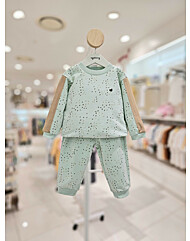 [아가방] 리프배색맨투맨상하세트 01Q553002