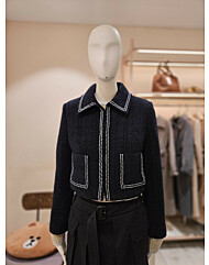 스티치 디테일 울 크롭 재킷 GNAA0JKR9