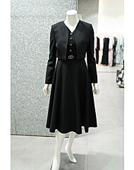 [지고트] 브이넥 크롭재킷 플레어 원피스 세트 (JR8-A0-OP842)