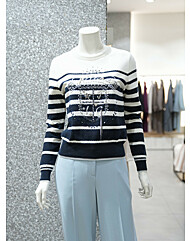 [지고트] 스트라이프 자수 글리터 니트 (JR1A1PO034)