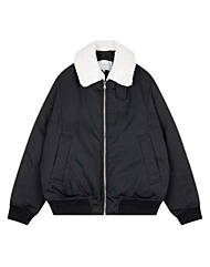 리버클래시 블랙 카라 퍼 탈부착 덕다운 오버핏 점퍼 LJW22214