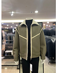 리버클래시 라이트카키 양모혼방 오버핏 무스탕 LKW25455