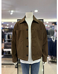 리버클래시 브라운 크링클 버튼업 셔켓 LLS32514