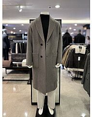 리버클래시 멜란지브라운 캐시미어블렌드 세미오버핏 숄카라 코트 LLW21631