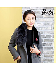  [바비] 밍크퍼 유니크 머플러 밍크 레프 BFL6058-DWBK 