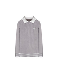  크로커다일레이디 케이블 조직 카라변형 니트 티셔츠 CLDWSW205