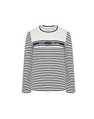 크로커다일레이디 단도 스트라이프 레터링 긴팔 티셔츠CLDWTS104