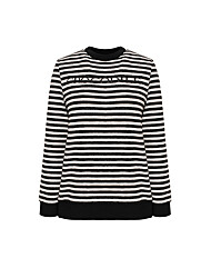 크로커다일레이디 단도 스트라이프 레터링 티셔츠CLDWTS104