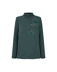 크로커다일레이디 플라워 자수 반넥 티셔츠CLCWTS109