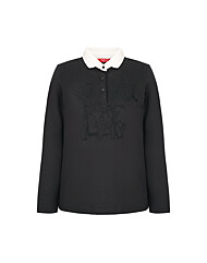 크로커다일레이디 고급자수 카라넥 티셔츠CLCWTS211