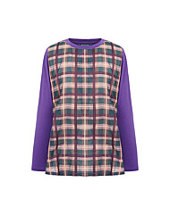 크로커다일레이디 체크 선염 쟈가드 패치 라운드 티셔츠CLCFTS105