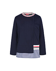 크로커다일레이디 컬러배색 시보리 포안트 라운드 티셔츠CLCFTS208