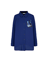 크로커다일레이디 프린팅 풀오픈 블라우스CLCFBL112