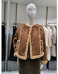 [on&on] 배색 포인트 페이크 스웨이드 무스탕 NJM4WMB19