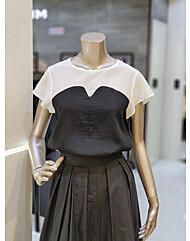 라운드넥 투톤블라우스Myagwb2120