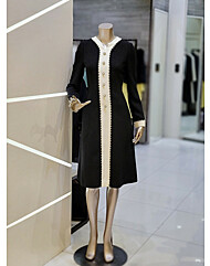 글리터 라인 배색 플레어 원피스 MYDGWO9900