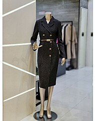 글리터 사이드 버튼 H 라인 원피스 MXDAWO0080