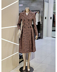 더블 버튼 헤링본 플레어 원피스 MYDAWO0150