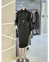 울 헤링본 레이스 넥 원피스 MYDAWO0460