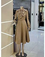 러플 칼라 플레어 원피스 MYDAWO0570