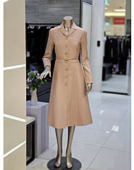 버튼장식 칼라 플레어 원피스 MYDAWO1140