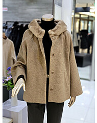 밍크 트리밍 울 하프 코트 MZDKFH0900